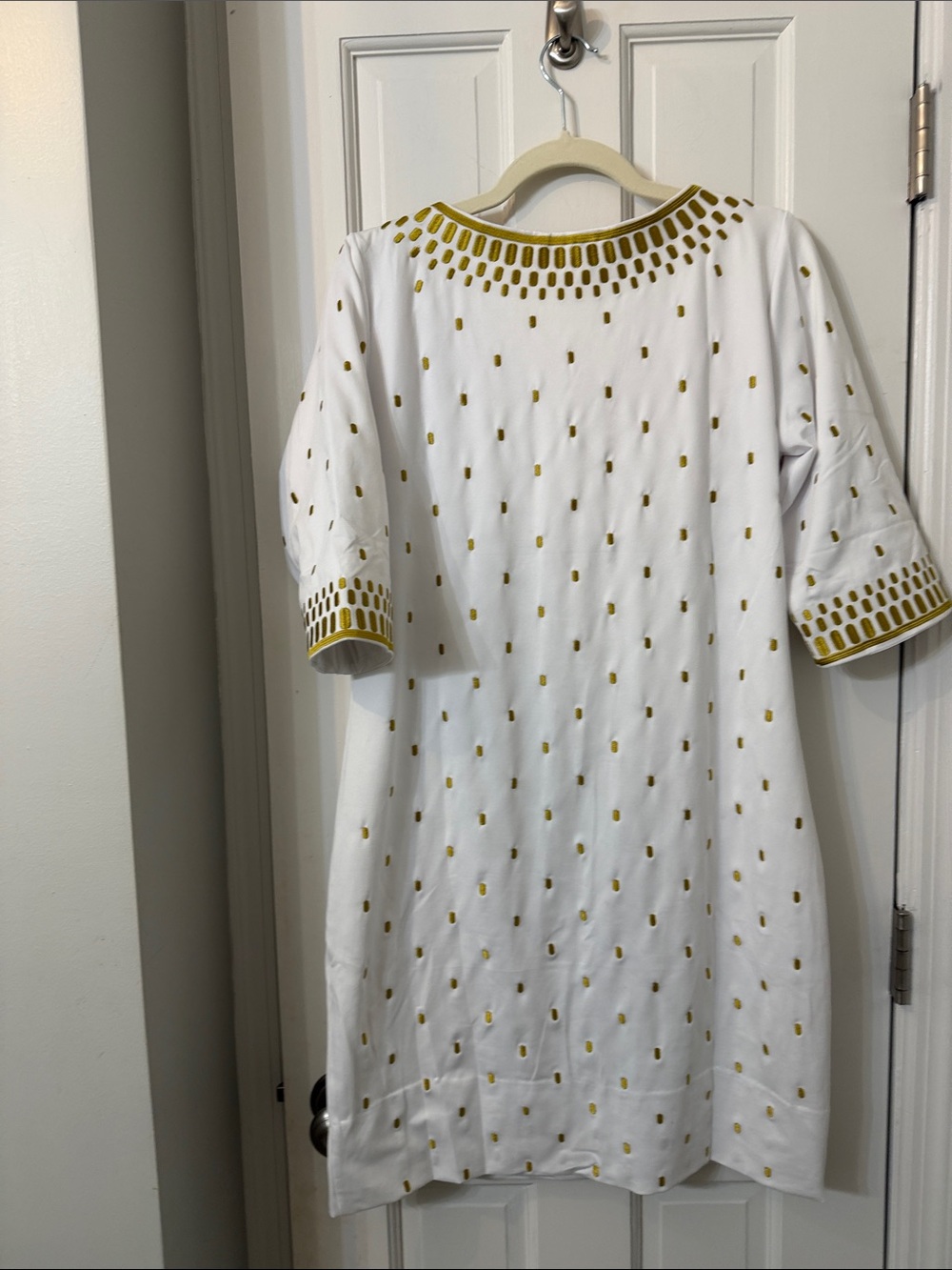 Gretchen Scott Rocket Girl white with gold embroidered Trim M like new - Picture 13 of 14